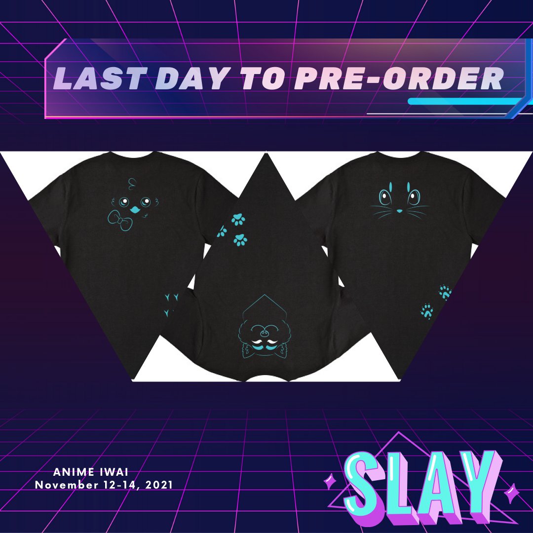 anime_iwai's tweet photo. Weekend passes are flying off of our shelves and so is our merch! Today is the last day to pre-order your #AnimeIwai T-shirt featuring our adorable mascots. 

Order: https://t.co/ckYiQ3PPRO https://t.co/o0Dr5EVL9p