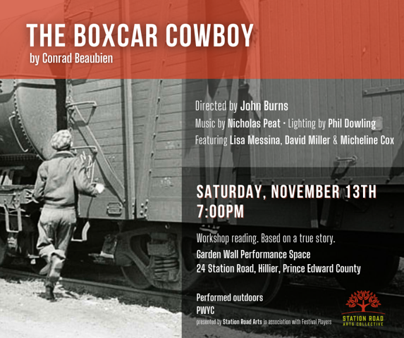 John Burns, the original founder of Festival Players is directing this wonderful workshop reading in The County. Maybe we'll see you there?
eventbrite.ca/e/the-boxcar-c…

#PEC #PECtheatre #PECmusic #princeedwardcounty #CountyUP #TheCounty #festivalplayers #theatreisback