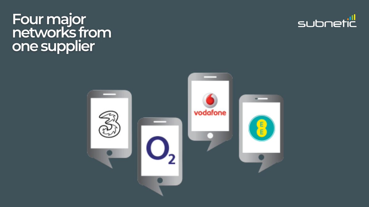Subnetic's tweet photo. Our unique relationship with the major mobile networks means that we are able to offer you competitive prices whilst also improving your service experience.

This means your business gets the ultimate flexible, easy to manage the solution and the best mobile coverage available. https://t.co/3s1mx65jlK