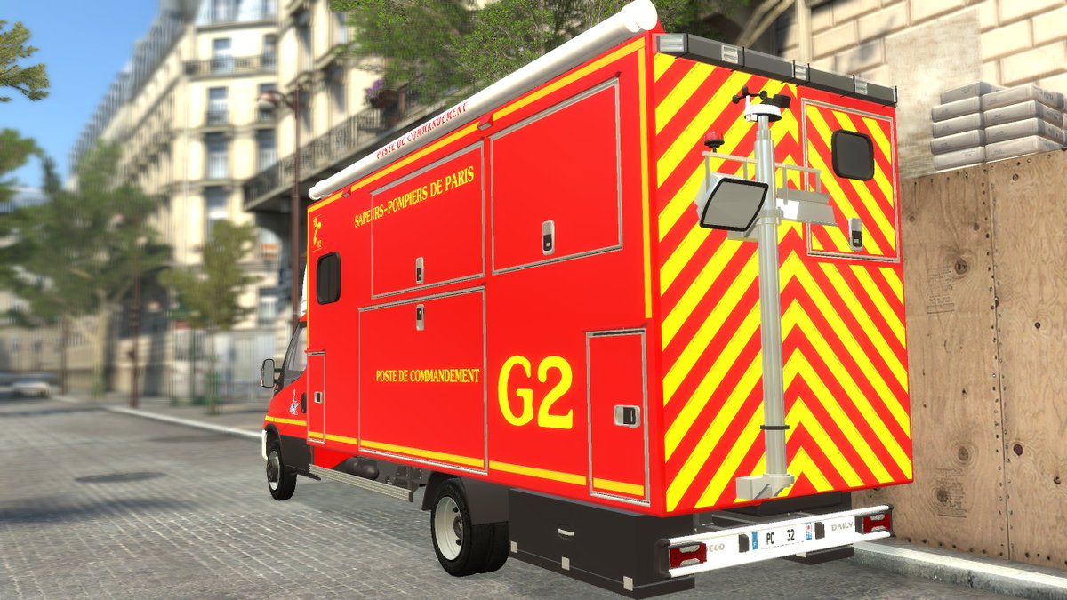 W4nou's tweet photo. Poste de commandement du deuxième groupement d'incendie et de secours de la Brigade des Sapeurs Pompiers de Paris

Cabine Iveco Daily 2020 : Creator 3D https://t.co/z5pbNgDREF
