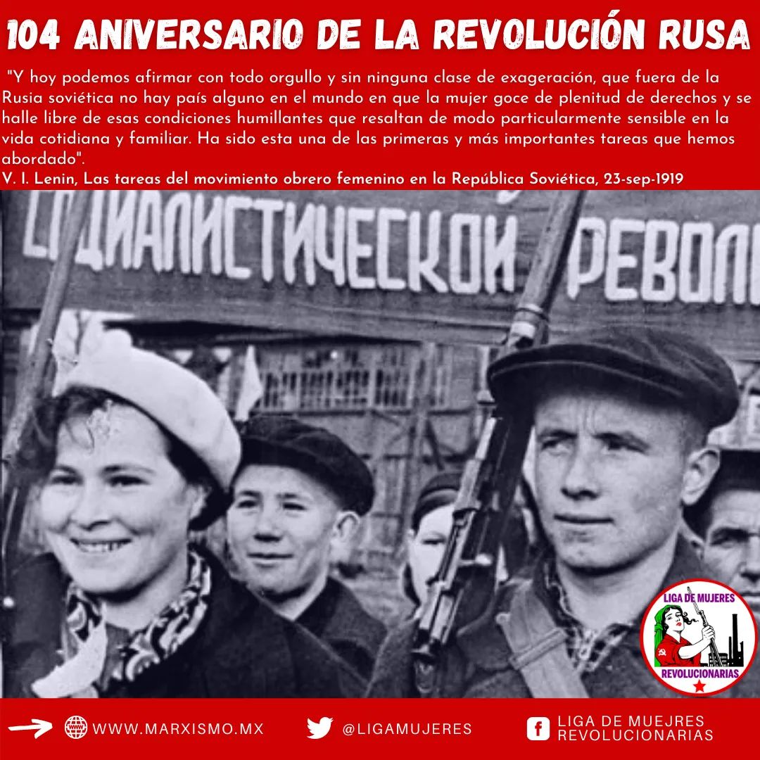 LigaMujeres's tweet photo. 📍Hace 104 años las trabajadoras y trabajadores rusos tomaron el cielo por asalto...
📋Hace 100 años: Las mujeres iniciaron la revolución rusa
https://t.co/QStGIfClO3 https://t.co/pnkkG48F8T