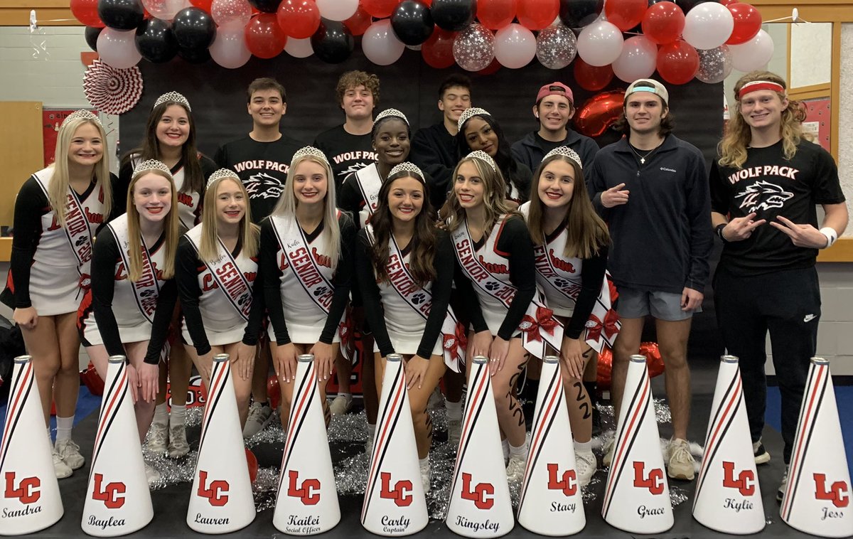 Congratulations and Thank You to all of our senior cheerleaders and Wolf Pack boys! We will miss you all so much and are excited to see what’s next for all of you! ❤️🤍 #lobonation
