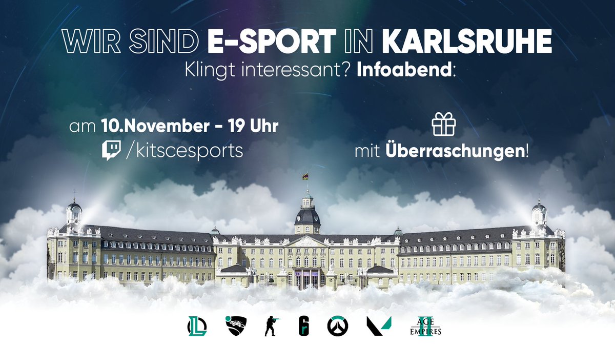 kitscesports's tweet photo. Ihr kommt aus Karlsruhe und Umgebung und interessiert euch für eSport?🎮

Dann schaltet ein am
⏰ 10.11. ab 19 Uhr
👀📺 https://t.co/0PyXvl2fr4 https://t.co/nRAjtNgmnf