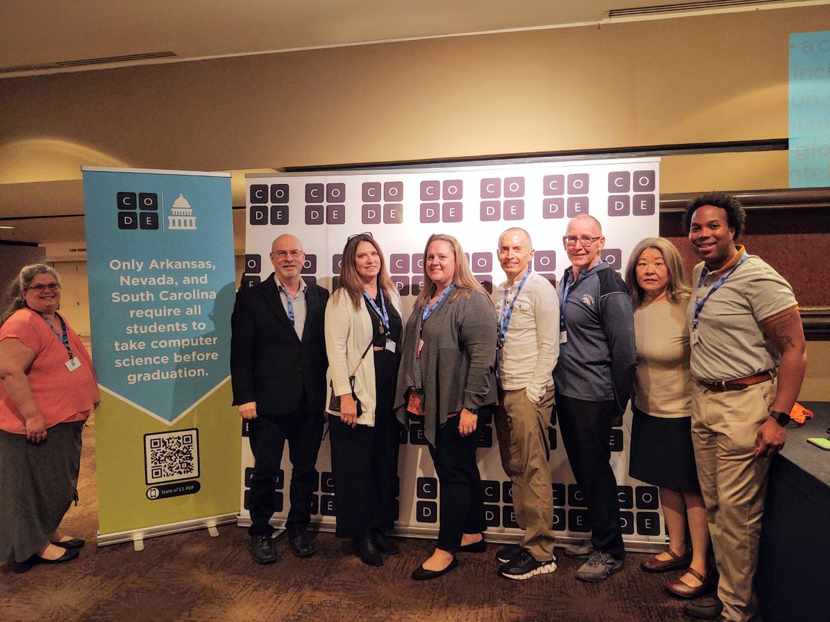RMarkNewburn's tweet photo. Here is Team Nevada at the CSEdCon2021 computer science education conference. Great to get to hang out with some of our leaders, building a K-12 computer science teacher workforce that is the envy of the country. @CindiChang @NevadaReady @itchcompsci @jaci_mc https://t.co/4pCR2VqLk5