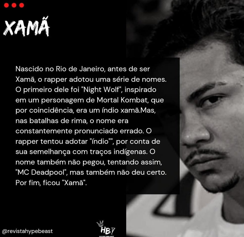 hypebosss's tweet photo. Djonga, Xamã, Dfideliz... No rap é bastante comum que os artistas adotem nomes artísticos e sigam com eles por toda sua carreira. Mas você sabe significado de alguns dos mais famosos? Vem que a Hype Beast explica! https://t.co/HtHOxkKgZo