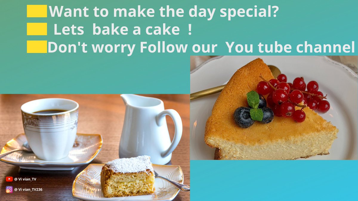 Vivian_Tv2's tweet photo. Easy &amp; tasty plain cake recipes only on @Vivian_Tv2 
#food #foodie #tasty #Cooking #health #nutrition #life 
#love #Luxury #cakes #kitchen #MONEY #ChefCake #homeMade #delicious #RecipeOfTheDay  #CakeMonster #Happiness #YouTubeVideo https://t.co/OfmED6jLZ4