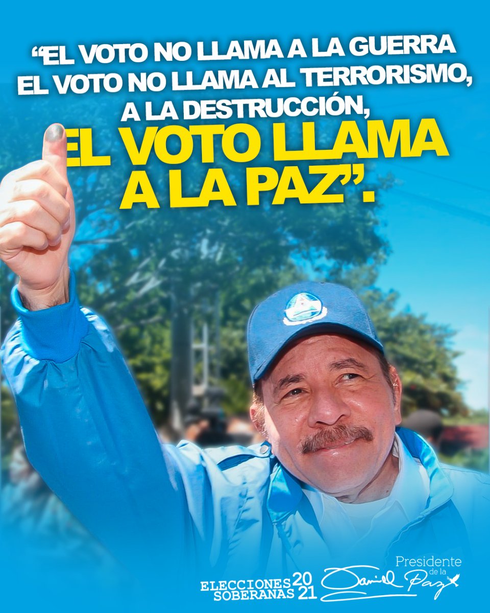 "Simplemente votamos por la Paz, no votamos para hacer la guerra"

#EleccionesSoberanas2021 
#UnidosEnVictoria 

<a href="/teleSURtv/">teleSUR TV</a> 
<a href="/OrlenysOV/">✽ Orlenys Ortiz 🍁🍃</a> 
<a href="/xarfyc/">🫰🏼 FYC - Una pajarita más 🇳🇮</a>