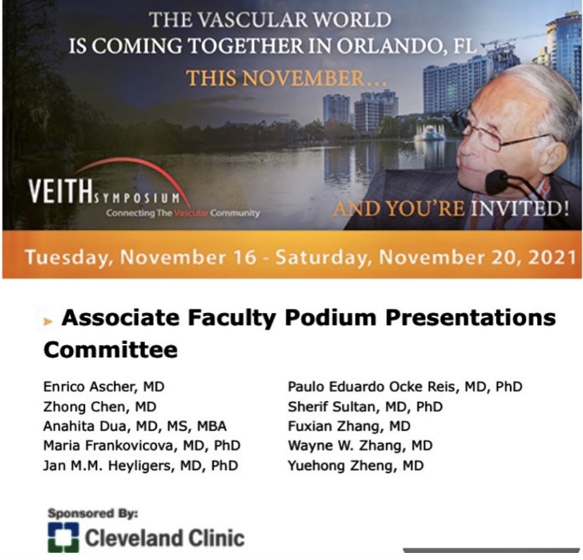 OckeReis's tweet photo. In almost a week, the best Vascular Surgery Congress in the world begins.

48th  Annual @VEITHsymposium 
2021, 
“The Vascular world  is coming together in Orlando-FL

 #brasil🇧🇷 
#veith2021 

#angiology 
#VascularSurgery #vascularspecialists
#endovascularsurgery https://t.co/k9ZOf5r0QT