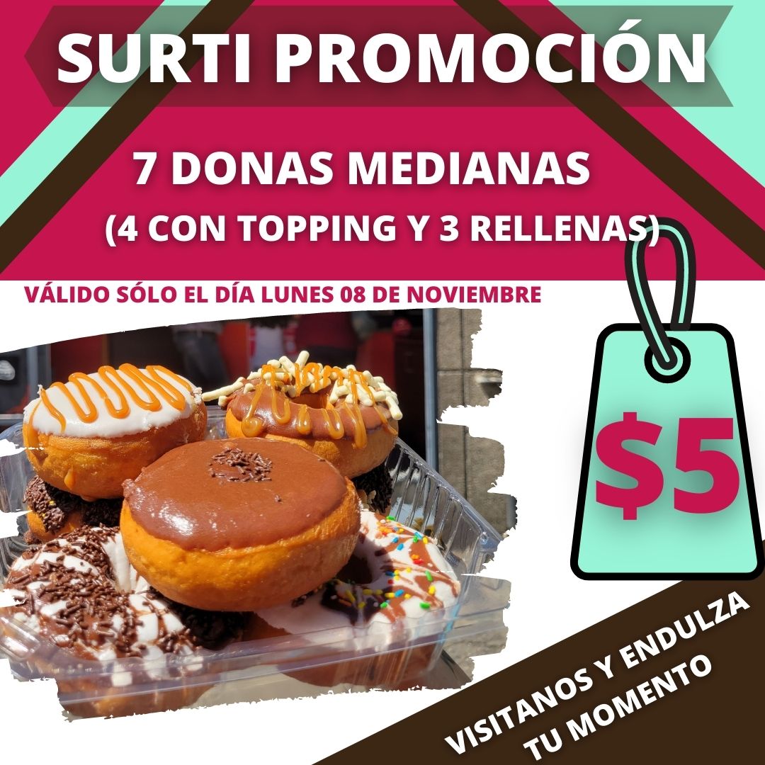 SurtiDonuts's tweet photo. Lunes de Surti promoción 😀 No esperes a que te lo cuenten y visítanos, ven y disfruta un delicioso momento 😊

Lo puedes conseguir en nuestras dos sedes;

Te esperamos🤩

📲 Contactanos para servicio delivery 04126095695🛍️🛵

#endulzátumomento😋 
#endulzate 
#surtidonuts🍩 https://t.co/6lq9qAjn2b