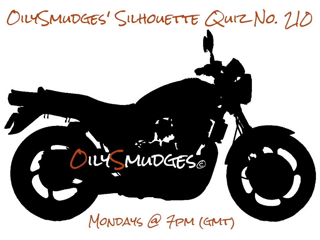 OilySmudges's tweet photo. Good evening &amp; welcome to the 210th edition of the Silhouette Quiz
To take part:
1) FOLLOW @OilySmudges 👈
2) RETWEET this tweet
3) REPLY with the MAKE, MODEL &amp; YEAR (NO PHOTOS - that'll spoil the fun for others)
4) WAIT for DM with good news
5) REPEAT if no DM!
Good luck 🏍️🤞 https://t.co/GF4bufhH12