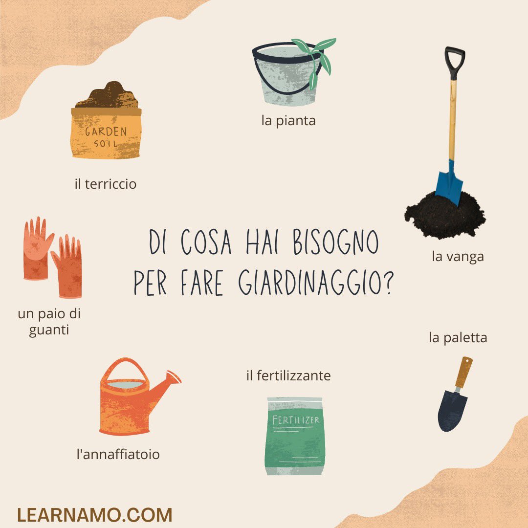 LearnAmo's tweet photo. Lessico italiano del giardinaggio! ๐ฎ๐น
#lessico #imparareitaliano #learnitalian #aprenderitaliano #italianoperstranierionline #apprendreitalien #italienischlernen #LearnAmo ๐ฎ๐น https://t.co/qqmAYcf5wR