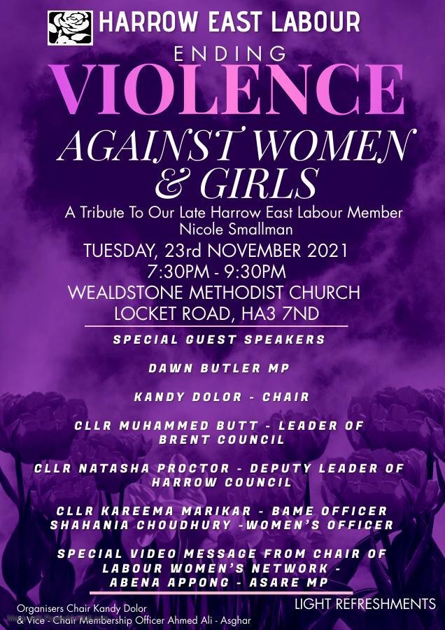 Join us as we discuss the safety of Women and Girls and pay tribute to our late member Nicole Smallman and her sister Bibaa Henry including other victims of violence.
<a href="/DawnButlerBrent/">Dawn Butler ✊🏾💙</a> @MAsgharButt2 <a href="/abenaopp/">Abena Oppong-Asare MP</a> <a href="/KandyDolor1/">Cllr Kandy Dolor</a> <a href="/TashaProctor/">Tasha Proctor</a> <a href="/kareema_kairul/">Kairul kareema</a>