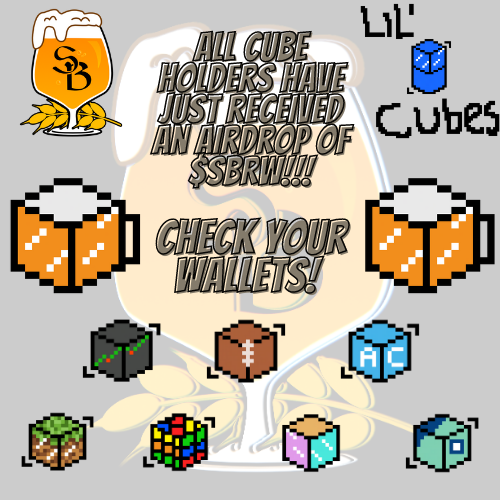 Cheers to our #FantomFam of NFT supporters. 1,920 $SBRW have been airdropped to all wallets holding a cube🍻 and for $SBRW holders, we helped add 1920 FTM worth of liquidity to <a href="/SpookySwap/">SpookySwap💥</a>! 

Thank you <a href="/StrangeBrewFTM/">StrangeBrew</a> 

$FTM #NFTCommunity #LilFTMCubes