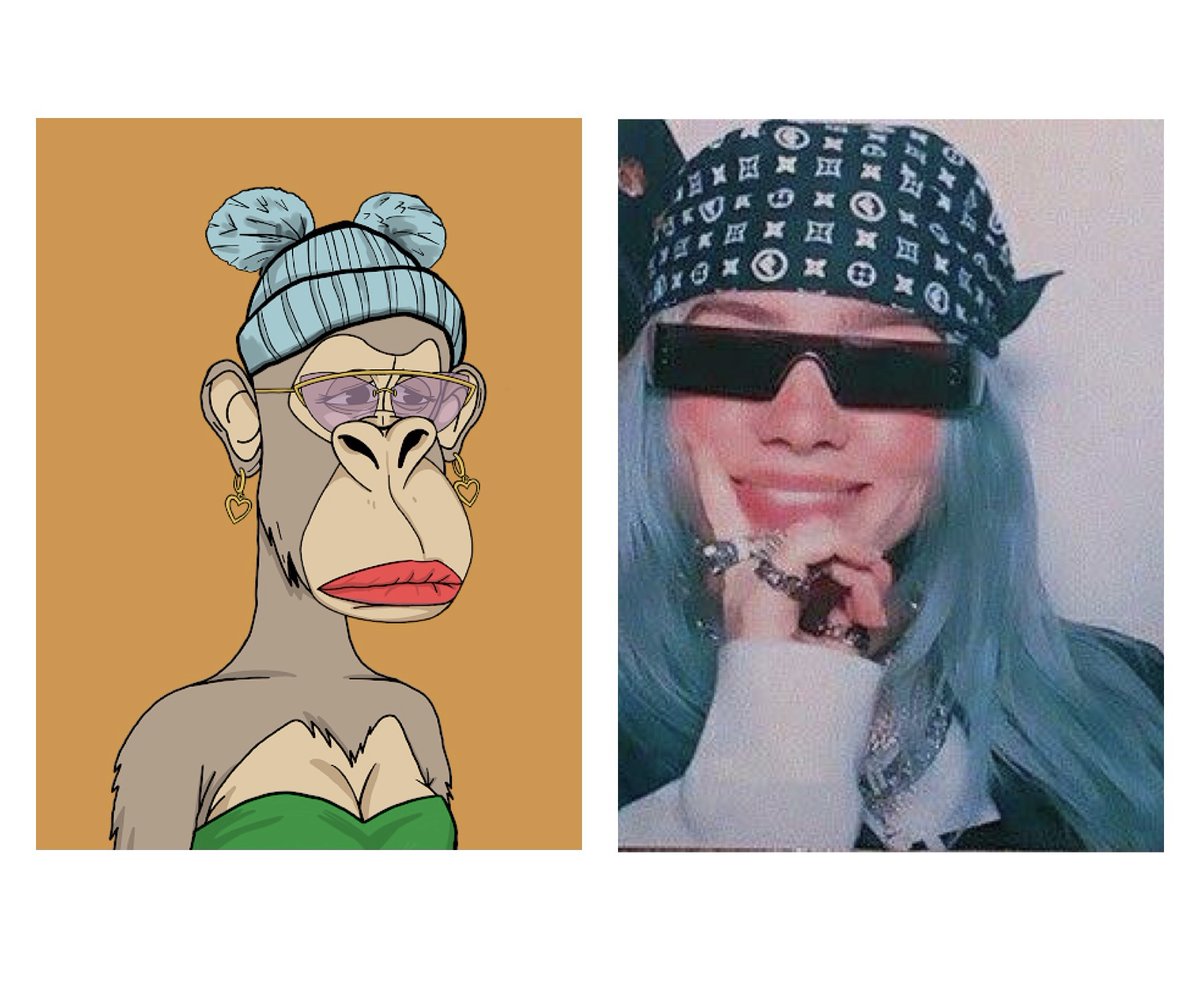 MARSARTSTUDIO1's tweet photo. @billieeilish @DApeWives your so amazing checkout our family community! #NFTCommunity https://t.co/kPlxt5YVm5