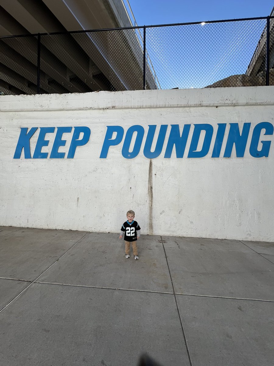 boo8732's tweet photo. It’s bittersweet experiencing your kid’s start as a @Panthers fan. So cute yet he has no idea how much pain this team will make him endure over the years #KeepPounding #wesuckagain #hehadfunthough https://t.co/oF5FFqLj8o