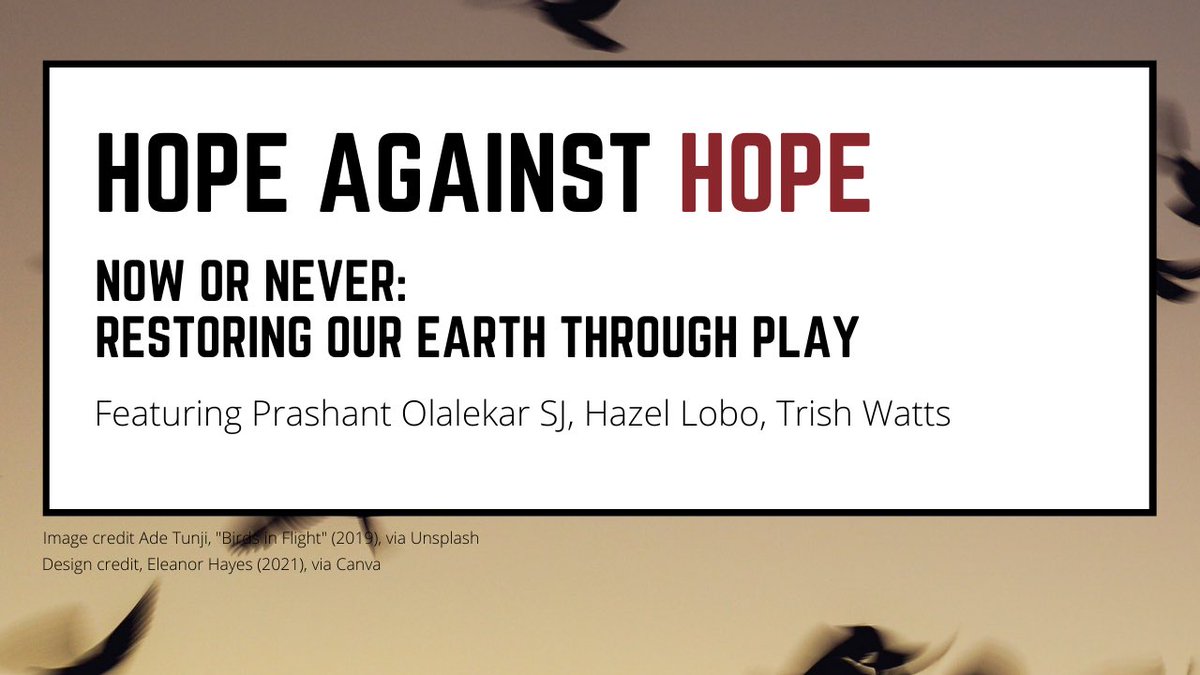 Airing 7pm, UK Time: Ep.8 of our "Hope against Hope" vodcast featuring Prashant Olalekar SJ, Hazel Lobo, and Trish Watts. Available at: Bit.ly/TRS_UofG

#COP26   #COP26Glasgow