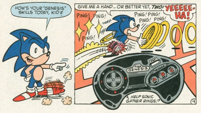 Multiple Archie Sonic comics feature plug & play technology where the reader can grab their Sega Genesis controller and guide Sonic through a segment of the story.

One of these instances is a scripted quick time event where Sonic loses at the fault of the reader/player. 