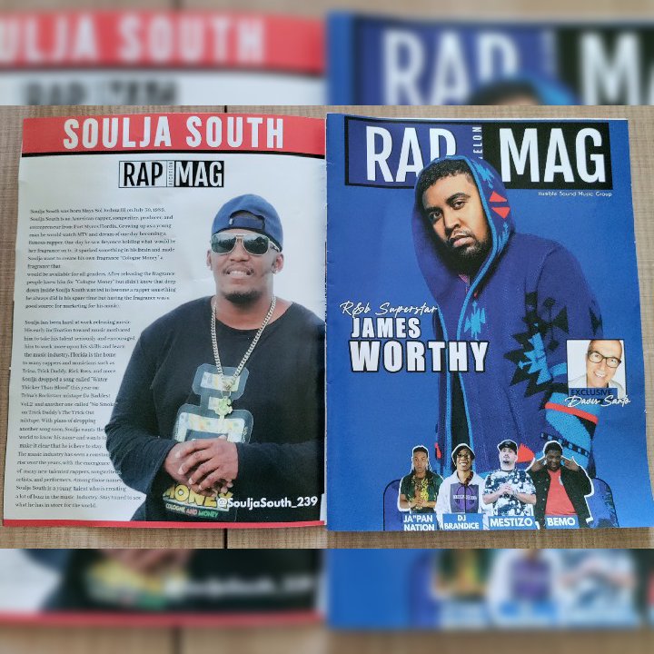 SouljaSouth239's tweet photo. S/o to @rapaechelon
 ( Soulja South ) Now in 2021, Rap Aechelon has Release latest addition  featuring a tribute to Kanye West @kanyewest  and singer James Worthy @kingjamesworthy . The magazine  supporting &amp; featuring many up-and-coming Artists, performers to discover success. https://t.co/13CdfE48o9