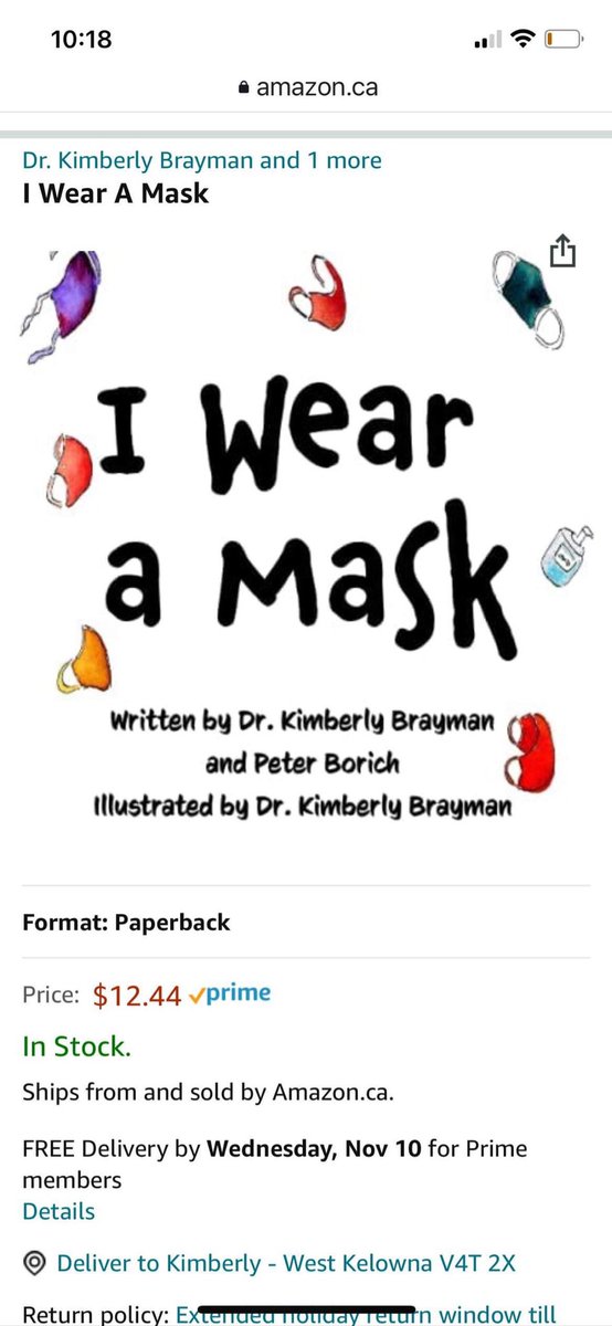 Check out my mom’s most recent children’s book! Perfect for kids who need a little encouragement to wear a mask. @AuthorBrayman