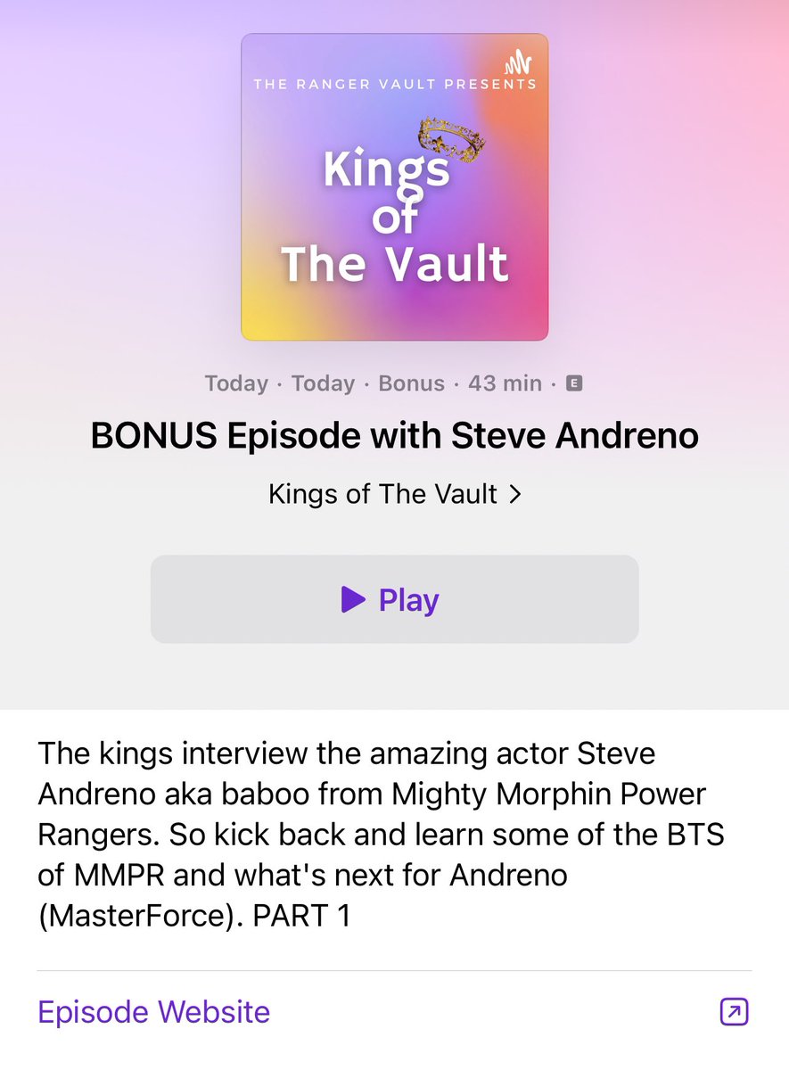 DeeGlobalNerdz's tweet photo. Itโs another one. A bonus interview with @SteveAndreno Aka Baboo
https://t.co/5CrckGHZUW
Out Everywhere! #PowerRangers #KingsoftheVault #podcast #applepodcasts #spotify https://t.co/ggJC4UUt7z
