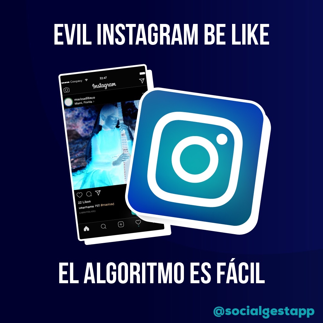 SocialGestApp's tweet photo. El lado evil de #Instagram be like: el algoritmo no es una pesadilla 😱😂
Más bien sería el sueño de todos los marketeros 🔝🤩
¿Has tenido la suerte de toparte con el evil Instagram? 👇🏻👇🏻
#SocialMedia #redessociales #algoritmoinstagram #marketingdigital #evilmeme #comedia https://t.co/FnhvwXtak3