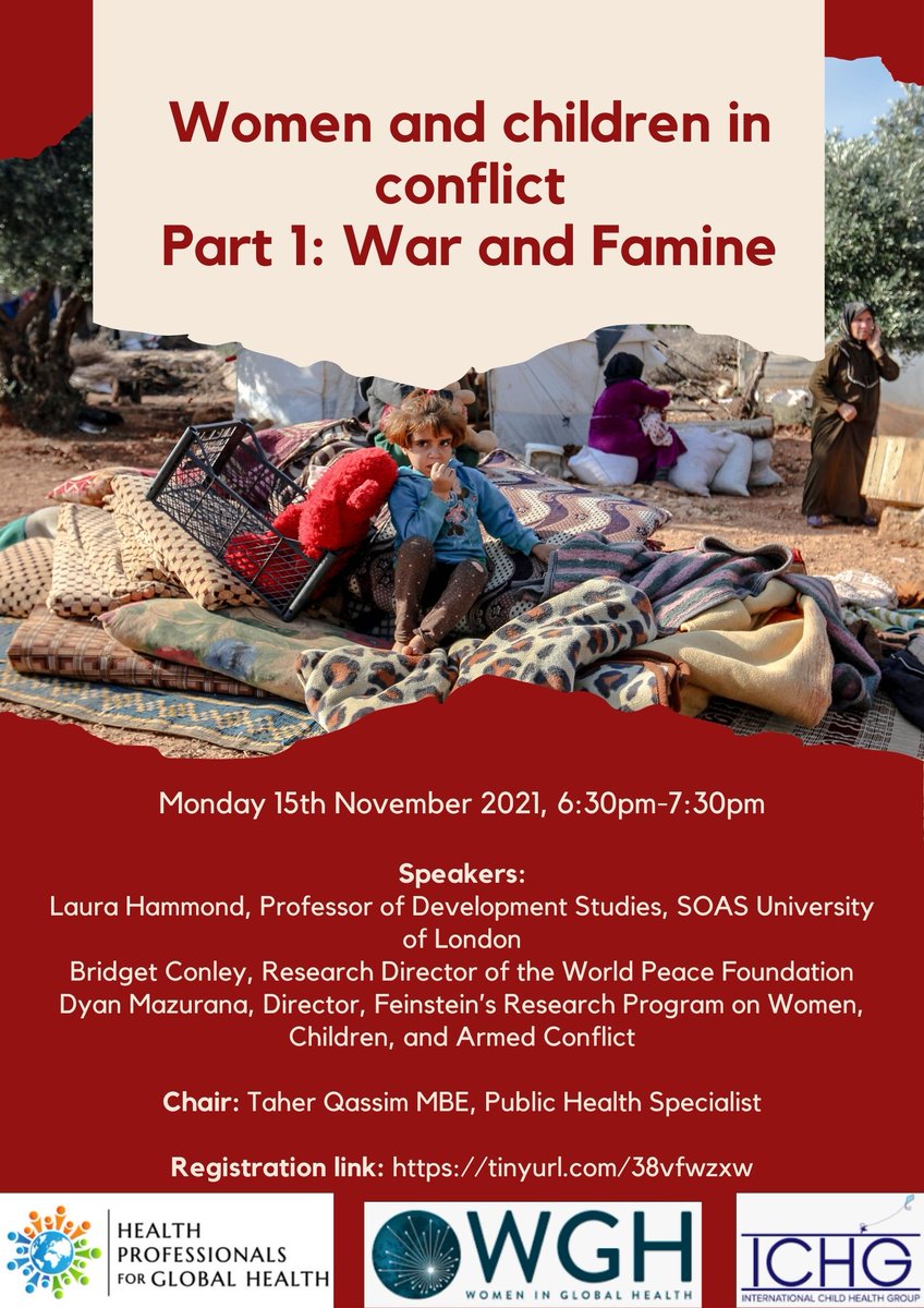 🌟 Join us MONDAY 15th NOVEMBER for part 1 in the series ‘Women and children in conflict’ where we focus on war and famine. Register here: tinyurl.com/38vfwzxw 🌟
