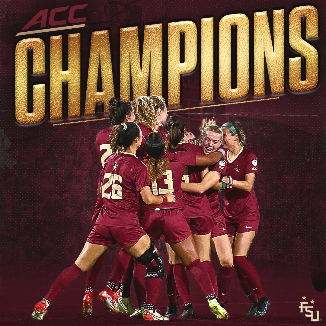 FSUSoccer's tweet photo. For the second straight year and eighth time in the last 11 seasons, your Seminoles are the ACC Champions! #OneTribe https://t.co/izR5WN1lT2
