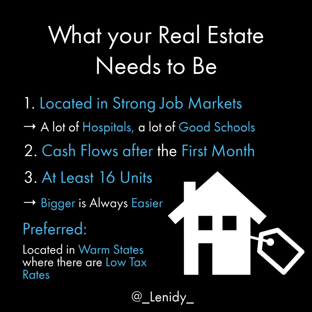 _Lenidy_'s tweet photo. When Buying Real Estate, Make Sure it Meets this Criteria. 🏘📈

#realestate #realestategoals #realestateadvice #realestateexperts #realestateagent #realestatefinance #realestatedevelopment #realestateanswers #wealth #money #strongjobmarkets #cashflow #biggeriseasier #lowtaxrates https://t.co/xn8lj5G3G8