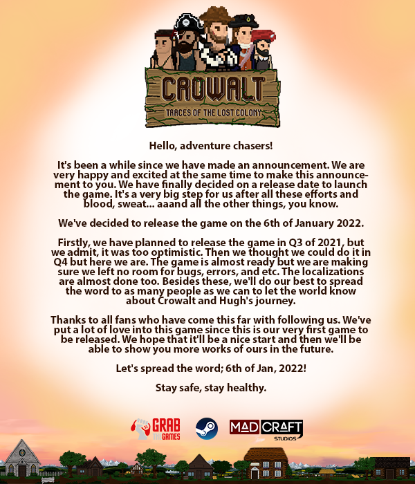crowaltgame's tweet photo. 🚨🚨RELEASE DATE ANNOUNCEMENT 🤠🤠
IT'S COMING OUT SOON FOLKS!
#indiegame #pixelart #pointandclick https://t.co/WkS6PPdFxH