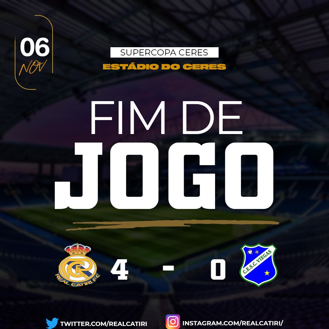 RealCatiri's tweet photo. Em partida realizada na tarde de ontem, o Real Catiri dominou a partida e goleou a equipe do C.E.S.C. Viegas por 4 a 0, conquistando os 3 primeiros pontos na competição. Vamos por mais! 
Gols: Jonathan, Guilherme(x2) e Piu. https://t.co/4rLQqB3cA2