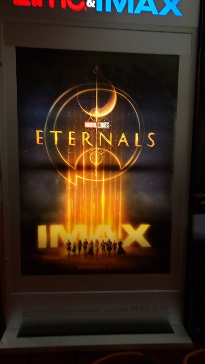 It's been like a year or two since my last movie theater experience when I watched Sonic the Hedgehog.

Now I'm gonna be watching Eternal with my mom. Hope it is good! https://t.co/qAaHX81Ut6