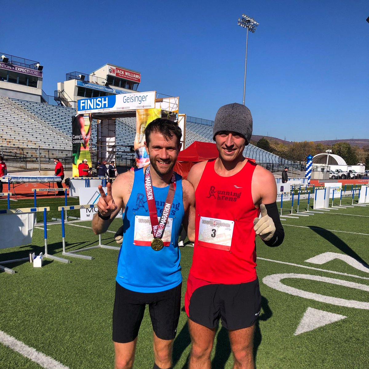 runningahrenstc's tweet photo. David Haines and Coach Ahrens go 1-2 at today’s @ScrantonHalf! https://t.co/FCMQmLxxFb