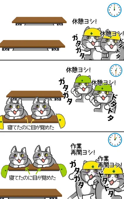 誰も幸せにならない時差休憩 #現場猫 