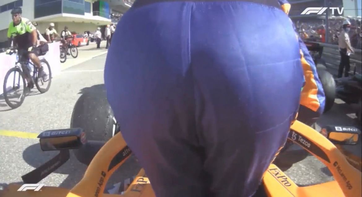 FormulaReaction's tweet photo. Bottas view this entire race https://t.co/F9d55OHMQv
