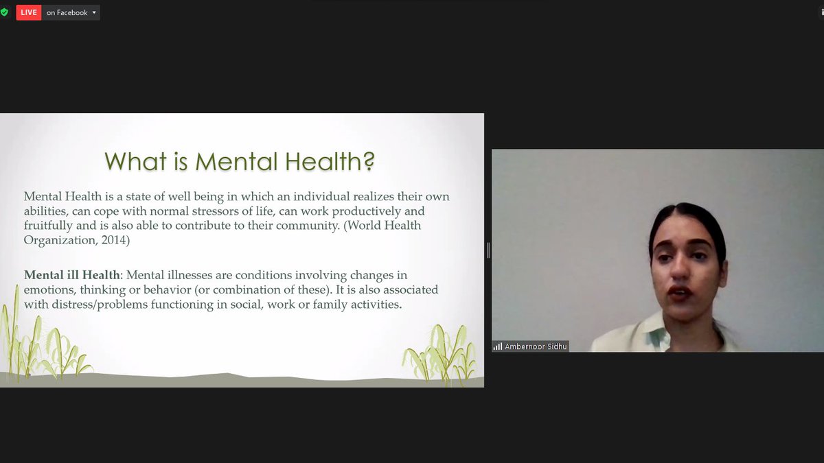 SouthAsianMH's tweet photo. International Student #mentalhealth presentation by Ambernoor K. Sidhu from TeamWeCare 

A part of their series called "#ProjectAlive" 

Watch Live: https://t.co/8lLmbea9vl https://t.co/q1mhhV0wS5