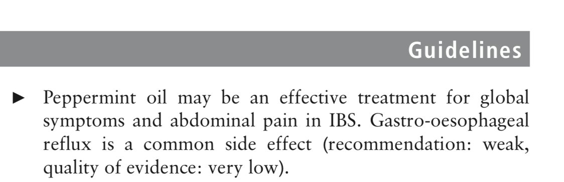 IBS_Maastricht's tweet photo. Peppermint 🌿oil might not be the magic bullet for #IBS. But it is a worthwhile initial step in sx management &amp; appears to be cost-effective. 

The 2021 @BritSocGastro &amp; @AmCollegeGastro guidelines both recommend its use, though the recommendation is weak.

#GITwitter @UEGJournal https://t.co/bGK23pBWUs