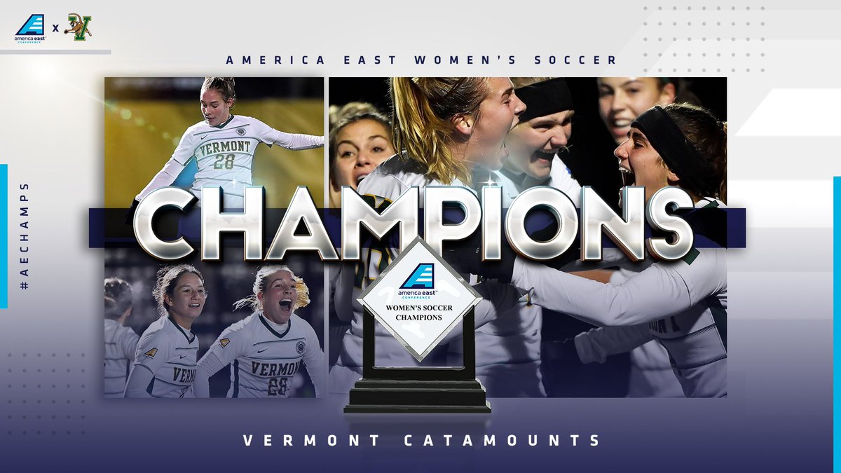 AmericaEast's tweet photo. For the first time in program history, @UVMwsoccer is the #AEWSOC champion! https://t.co/3BwwUet45i