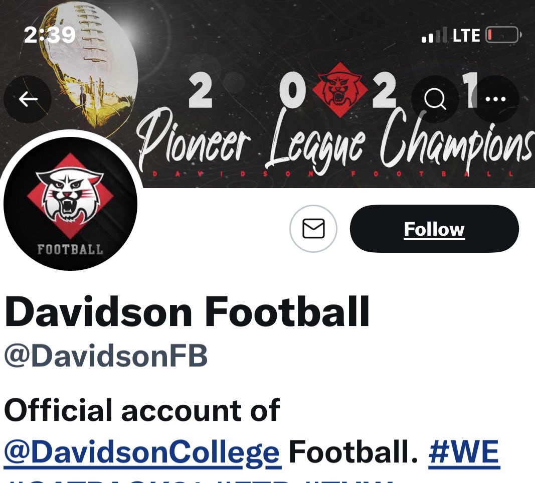 chasesoper34's tweet photo. Huge Thanks to Coach @Scott_AbellFB  &amp; @DavFB_CoJack for a renewed offer to play for the Division 1 Davidson Wildcats!!! https://t.co/yOJBl6HB6g