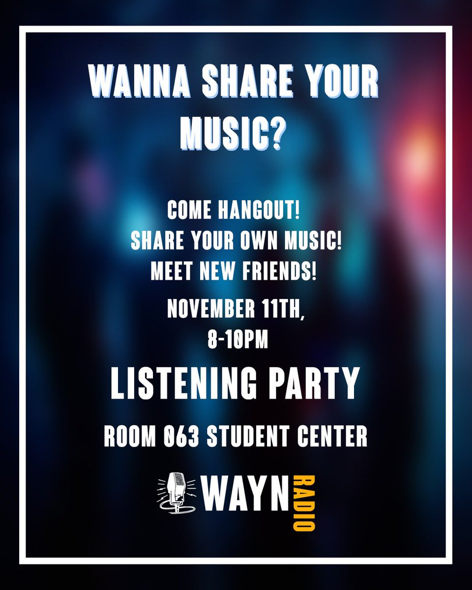 Join us for our listening party this Thursday!! #radiostation #waynestateuniversity