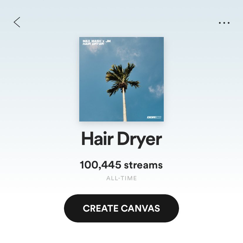 100k streams on Hair Dryer 🔥
–
cc <a href="/MaxMashMusic/">Max Mash</a>