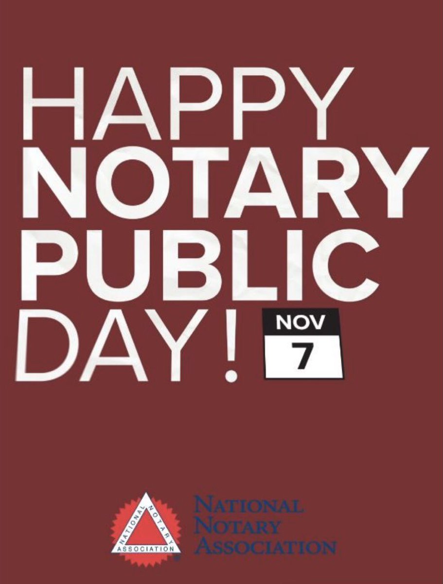 To my fellow Notaries, Happy Notary Public Day!!📝🎉<a href="/nationalnotary/">National Notary Association</a>

A Notary Public is commissioned by the State to serve as an impartial witness and fraud deterrent for legally significant documents. 

Happy Signing📝🌟

#notary
#notarypublic 
#notaryservices 
#kcwmobilenotary