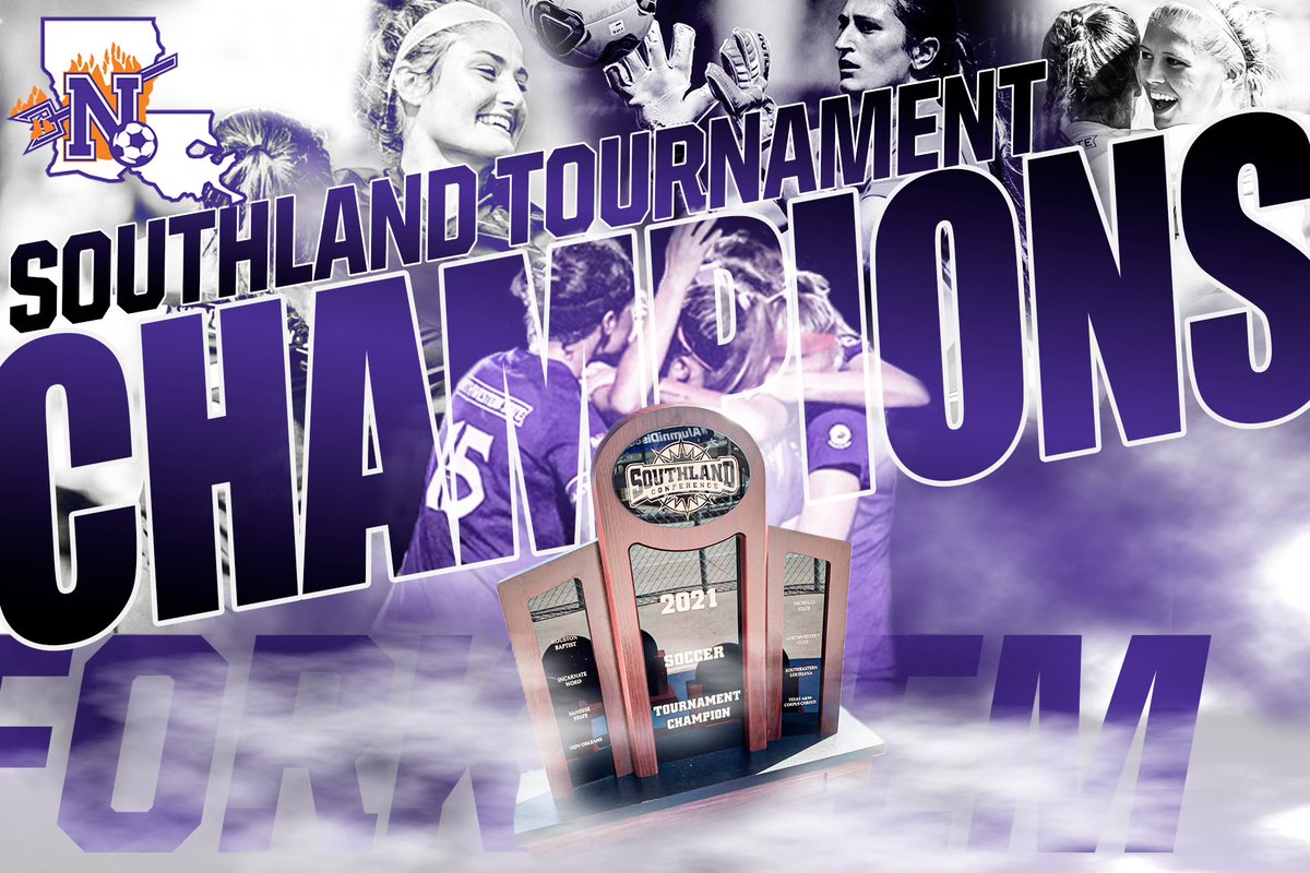 The Lady Demons are hoisting the trophy! #ForkEm #LightTheFire #SouthlandStrong