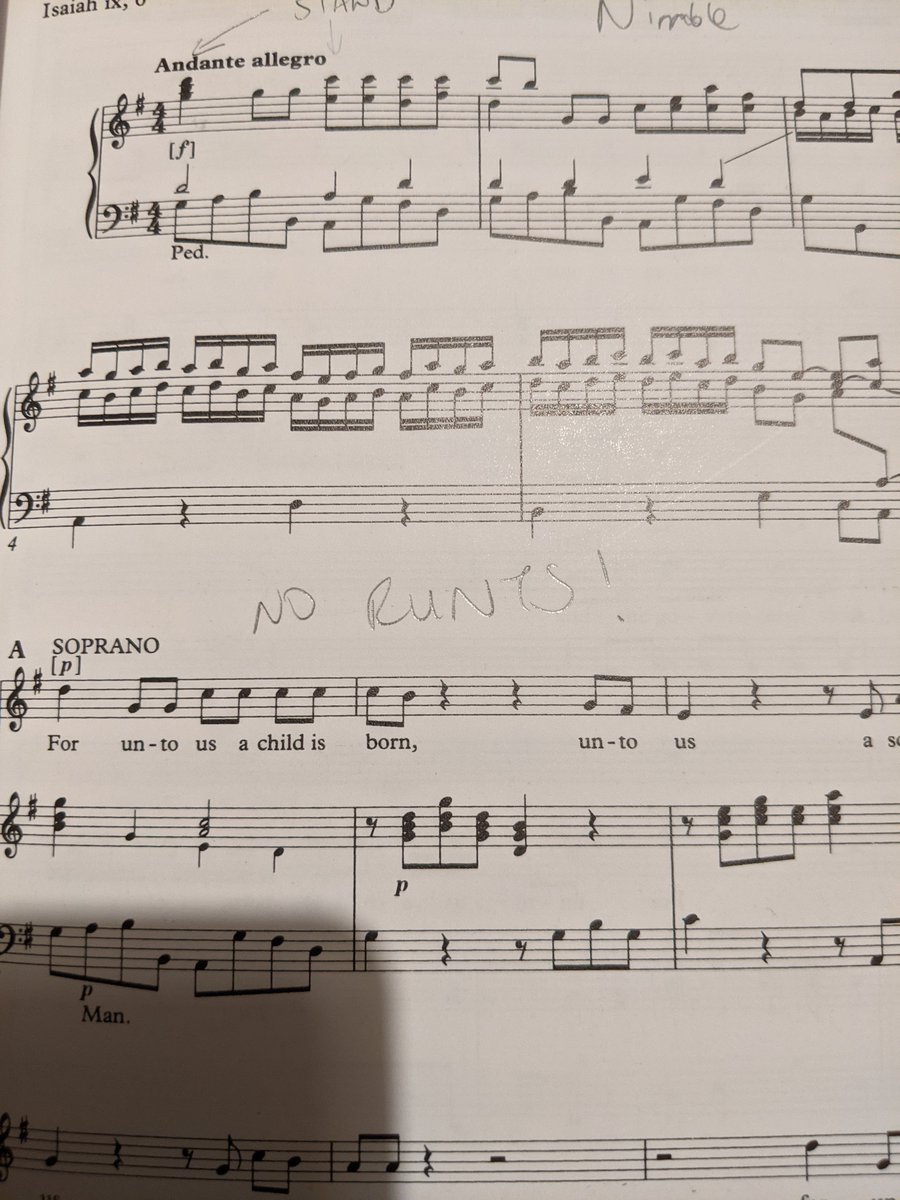 MsMcTech1's tweet photo. Now that Messiah season is upon us, please enjoy a selection of my favourite rehearsal prompts that @gregbatsleer has given the @RSNOChorus over the years. 

First up: the child born into us is definitely healthy and not a runt. Can't have a sickly Messiah. https://t.co/IhUkC7HBsl