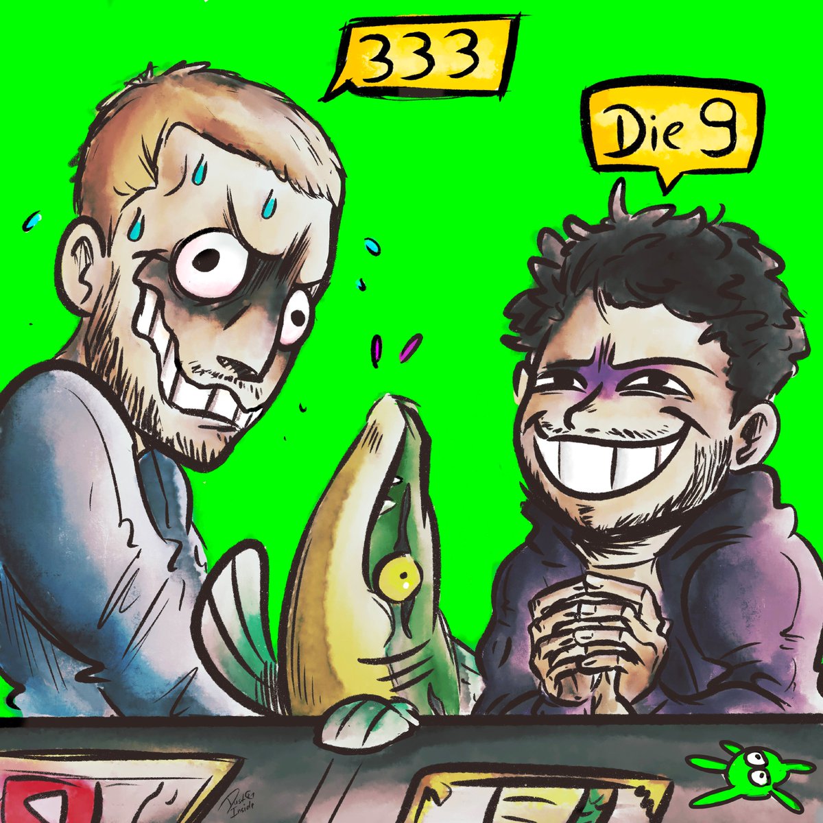 InsideDust's tweet photo. Eine kleine Zeichnung für meine bois @larsericpaulsen und @Pommes_Ruppel, die mir schon unzählige nice Stunden beschert haben! Ist die 9 vielleicht doch die neue 8? :D Hope you like! #rbtv #verflixxteklixx #frankenwalleh https://t.co/Yu7how68ts