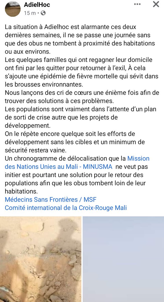 agbigamohamed's tweet photo. Les jours se ressemblent étrangement pour les populations dAdielhoc...
#SOS à tous face à cette omerta !@adielhoc @elghassimw @BayeAg1 @UN_MINUSMA @CICR_Mali @ https://t.co/VKMcIFa455
