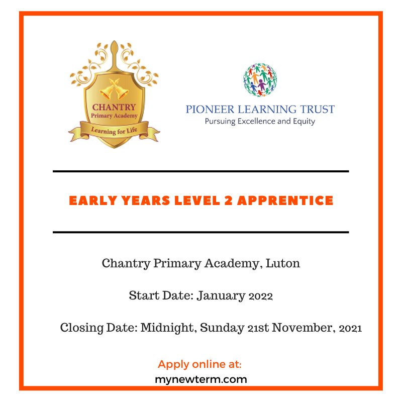 chantryprimary's tweet photo. We have incredible opportunities to work in our Early Years provisions. working with babies - 3 Yr olds in our school's crèche, wraparound care and nursery. Apprenticeship or experienced EYFS assistant. Apply now!
https://t.co/4Rmi78uzVM
#EYFS #apprenticeships #jobs #Edujobs https://t.co/pIRhiCjNwR