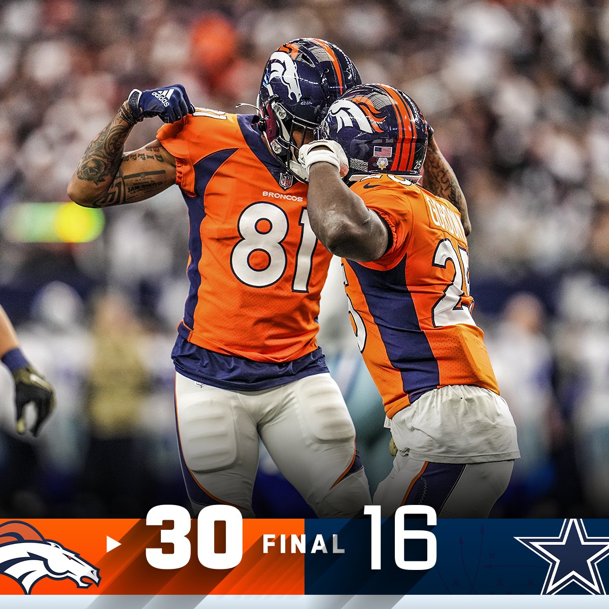 NFL on X: FINAL: The @Broncos leave Dallas with a huge win!  #BroncosCountry #DENvsDAL  / X