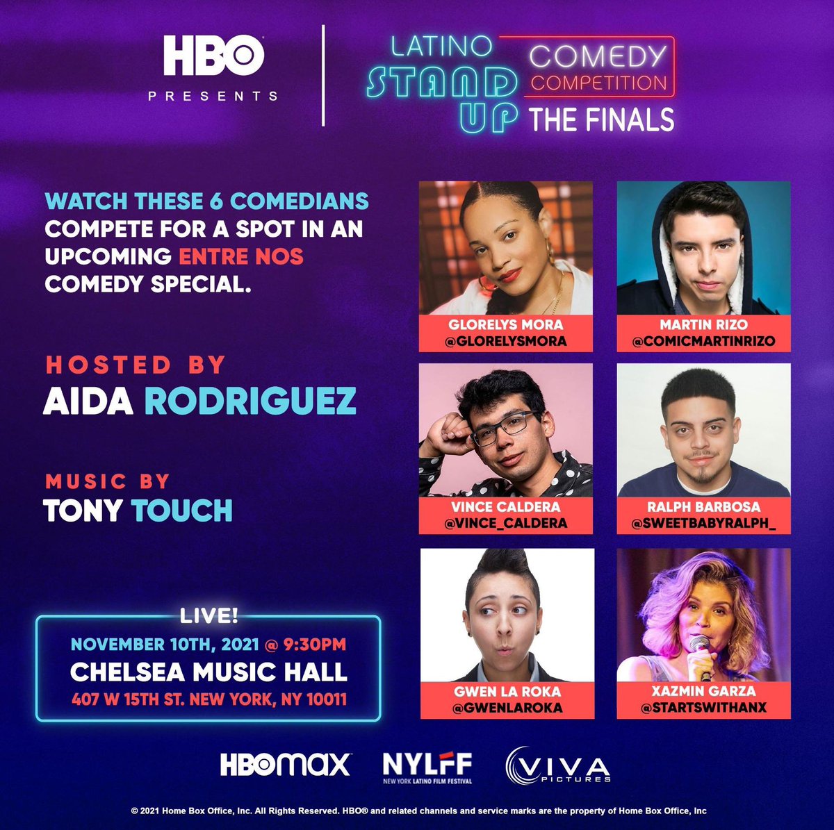 NYLFF's tweet photo. It’s About To Go Down

Do you want to be in attendance for a comedy battle for the ages? Click below to see these talented comedians go mano a mano for a shot at their own Entre Nos Comedy Special at the Chelsea Music Hall on November, 10 at 9:30 pm. 

https://t.co/sSsB3uVDLl https://t.co/EHiWtoCYTh