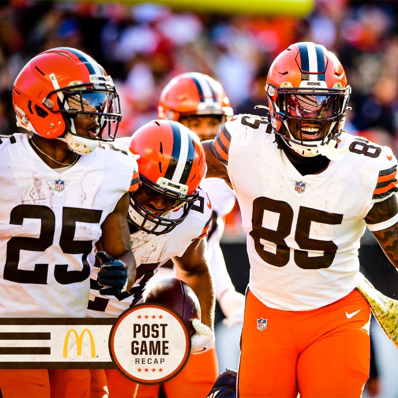 Browns's tweet photo. #Browns play their most complete game of the season to move to 5-4.