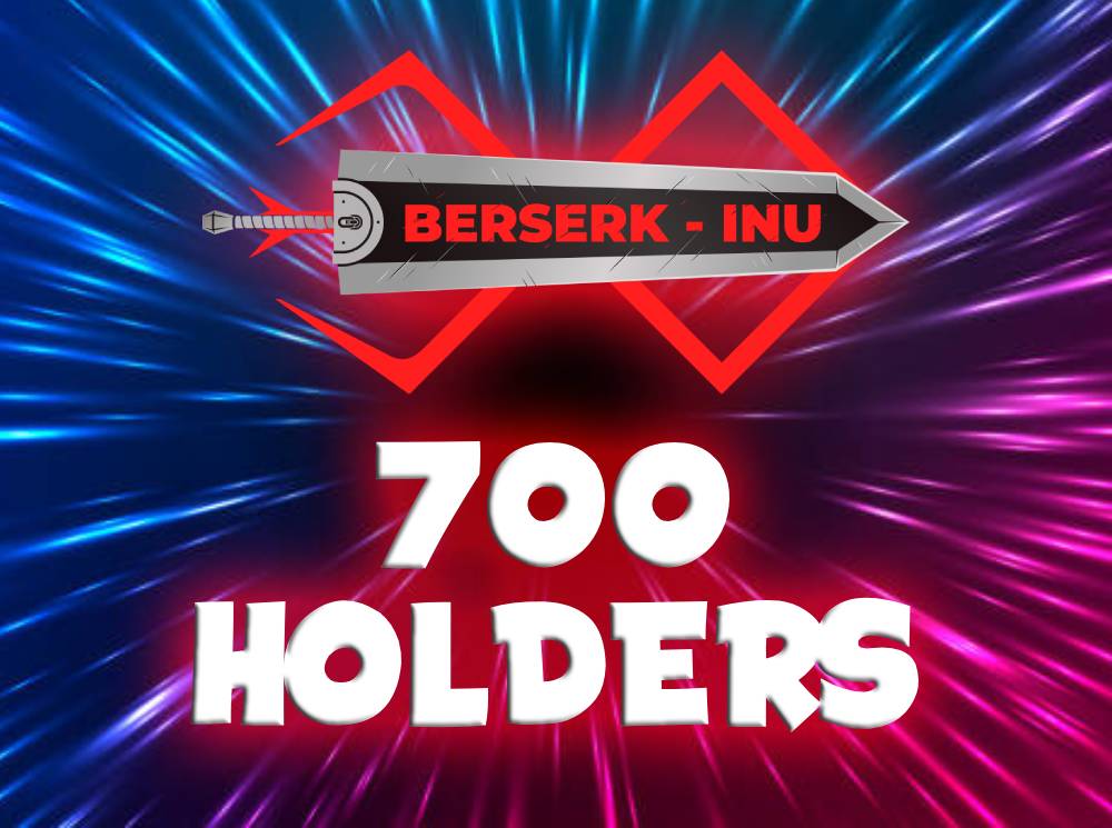 BerserkInu's tweet photo. 🔥🚀After a nice family day it is overwhelming to see we have now over 700 holders! thanks for the support everyone!

#ERC20 #ERC20 #crypto #cryptocurrency $eth #gem #P2E #P2EGAMING https://t.co/SNNYBOw6xx